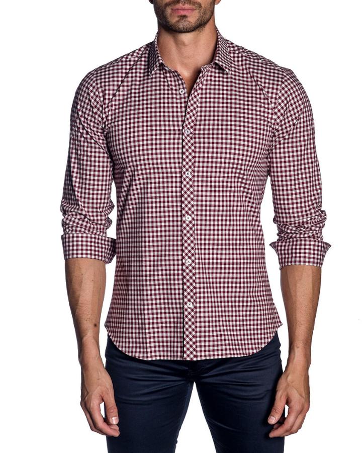 Men's Modern-fit Gingham Long-sleeve