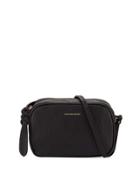 Small Textured Leather Camera Bag, Black