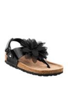 Patent Cork Flower Sandals, Toddler