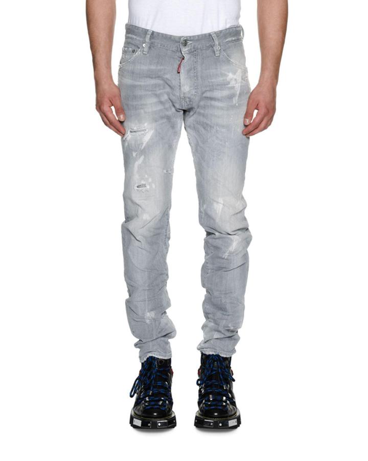 Cool Guy Distressed Straight-leg Jeans