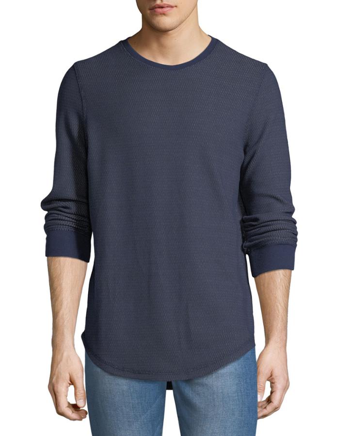 Men's Long-sleeve Waffle-knit Tee