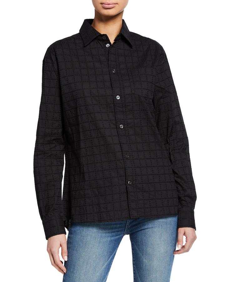 Embroidered Cutout Textured Blouse