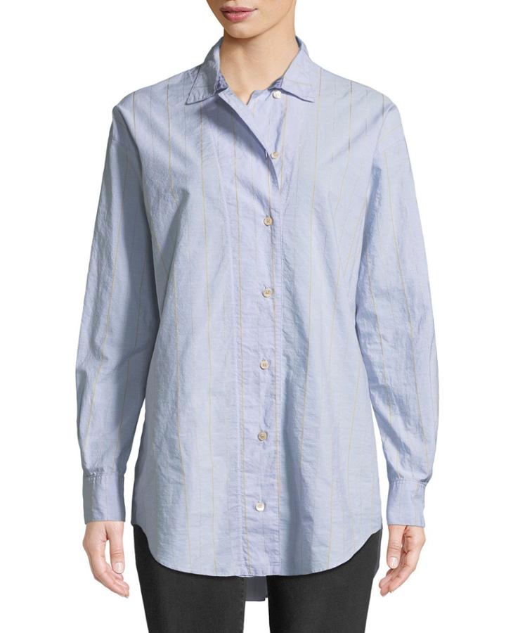 Oversized Striped Poplin