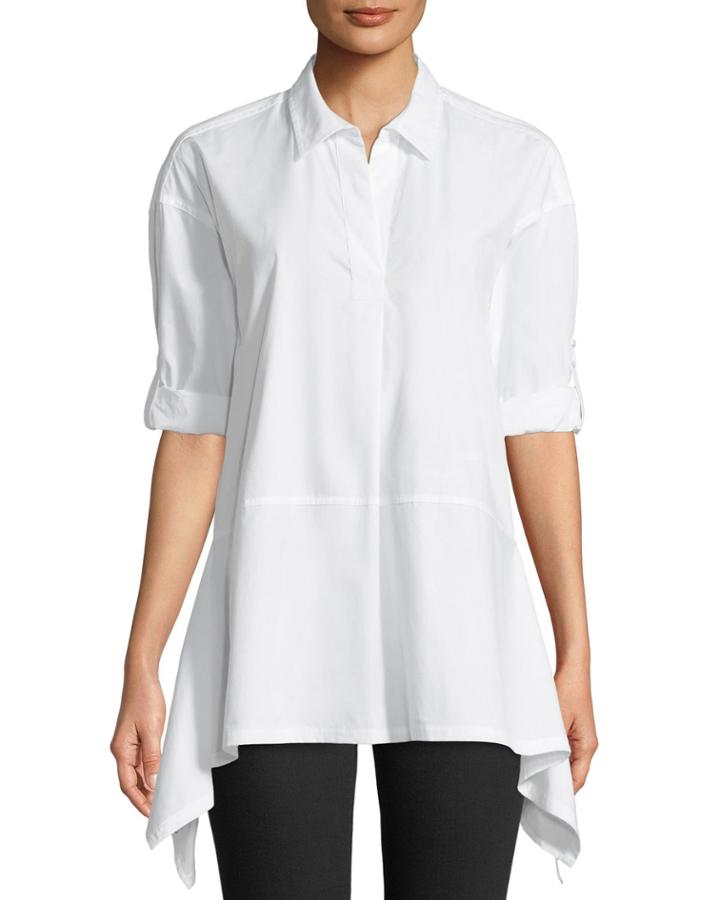 Button-front Trapeze Top