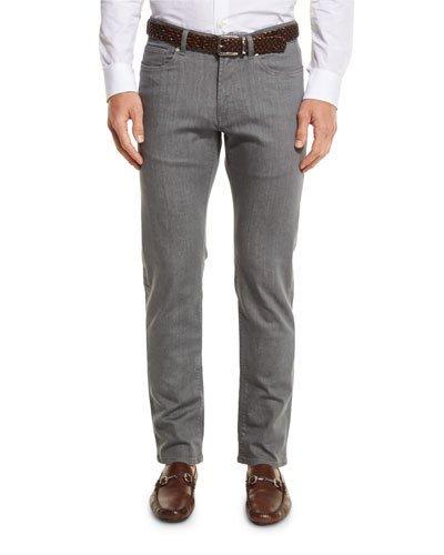 Chrome-wash Denim Jeans, Argento