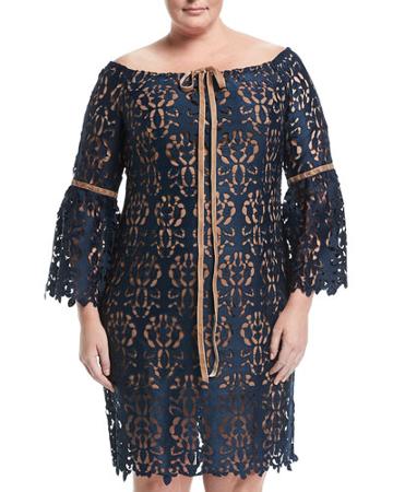 Off-the-shoulder Lace Dress,