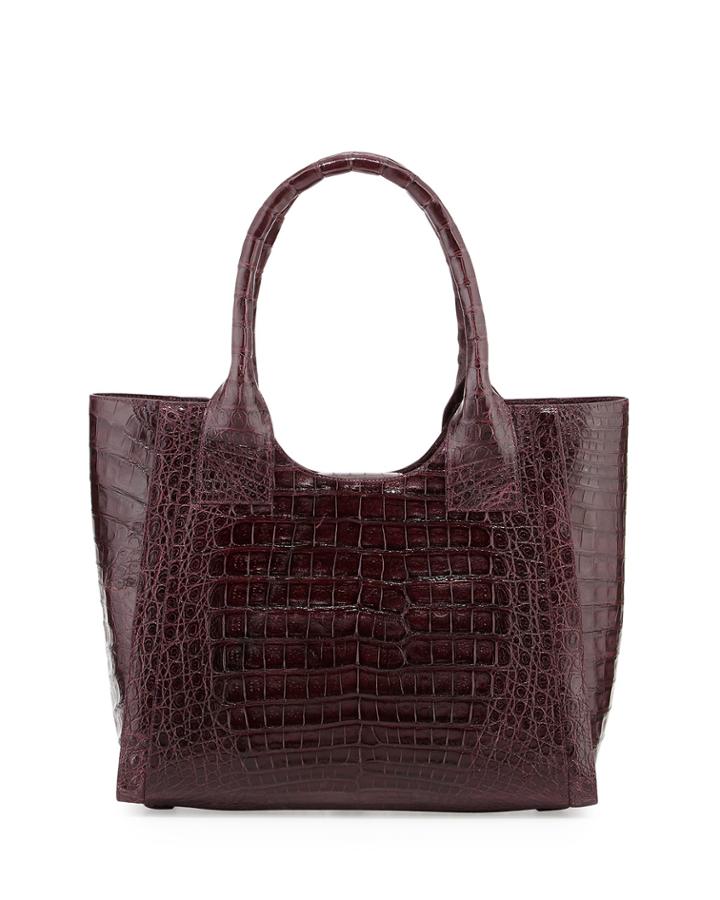 Nancy Gonzalez Crocodile Tote Bag, Burgundy (red), Women's
