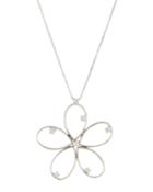 Lc Estate Jewelry Collection Estate 18k Diamond Flower Pendant Necklace, Women's, Gold