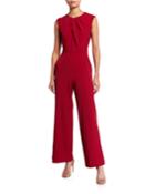 Pleated Wide-leg Jumpsuit