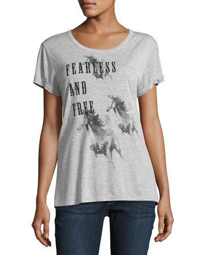 Fearless Roll-sleeve Tee, Gray