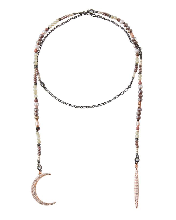 Crescent Moon Wrap Necklace