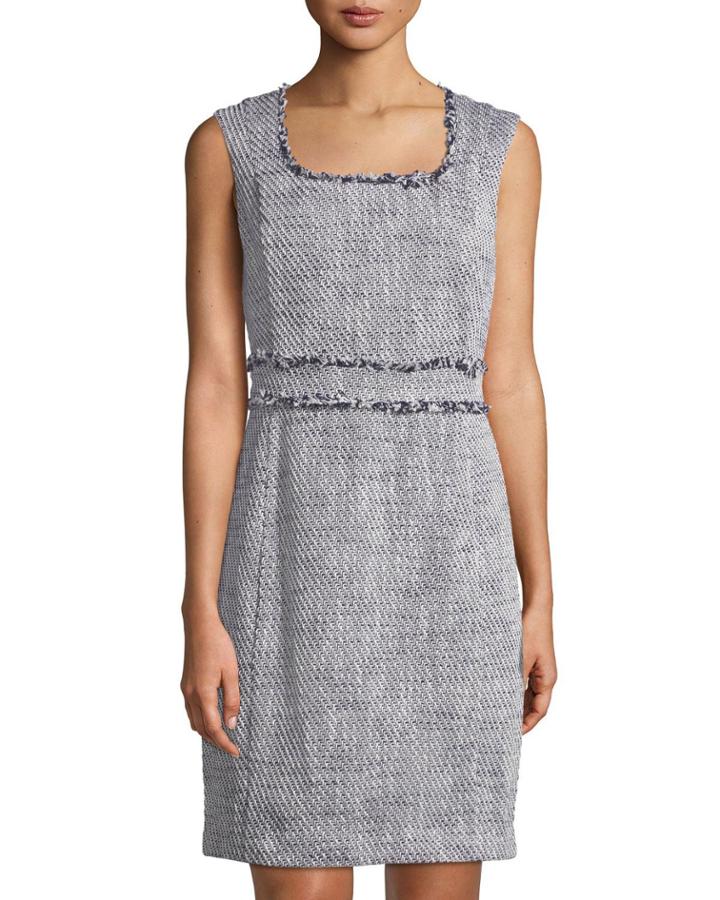 Square-neck Sleeveless Tweed