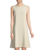 Monili-trim Silk A-line Dress