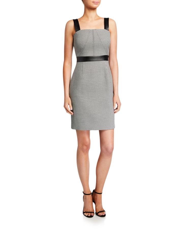 Modern Stretch Gingham Sleeveless Dress