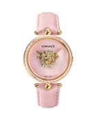 39mm Palazzo Empire Watch W/ Leather Strap, Gold/pink