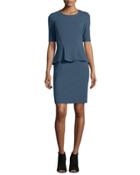 Sheath Dress W/ Front Peplum