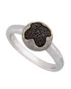 18k White Gold & Black Diamond Pave Ring,