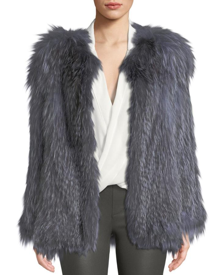 Fox Fur Long-sleeve Jacket