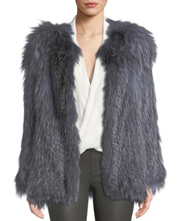 Fox Fur Long-sleeve Jacket