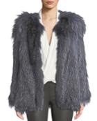 Fox Fur Long-sleeve Jacket