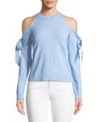 Long-sleeve Cold-shoulder Tie Top