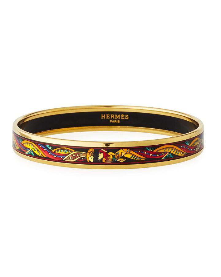 Estate Profile Enamel Bangle, Black