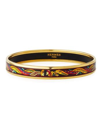 Estate Profile Enamel Bangle, Black