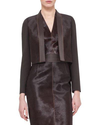 Calf-hair Open-front Jacket