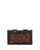 Leopard-print Double-zip Clutch Bag, Natural/black