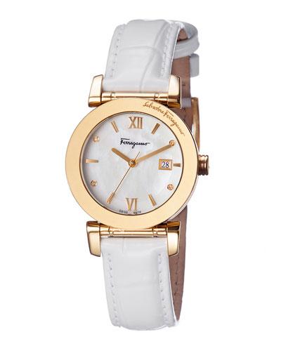 31mm Watch W/ Mother-of-pearl Dial & Patent Leather