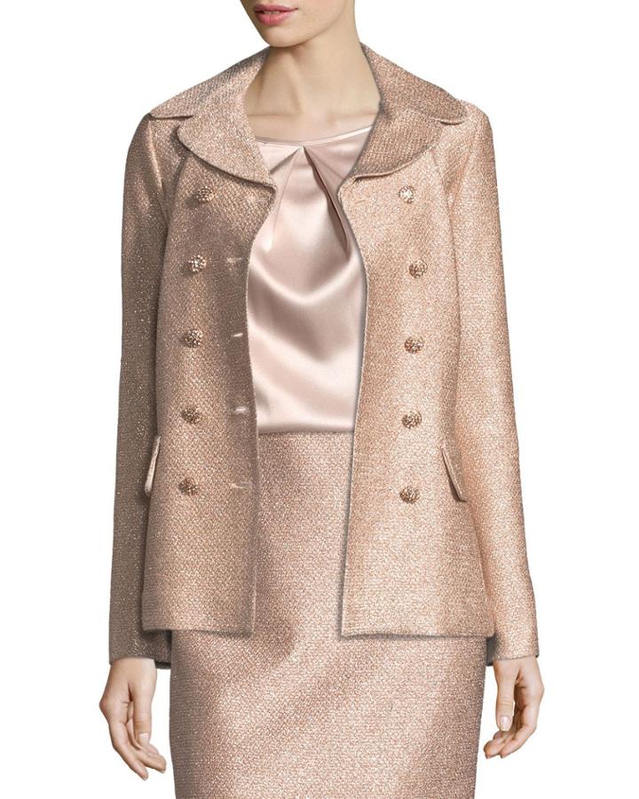 Frosted Metallic Double-breasted Jacket