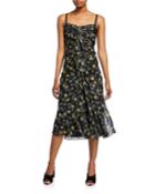 Margot Floral-print Shirred Midi