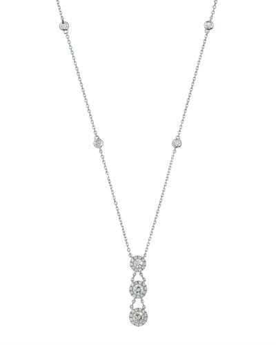 18k Triple-drop Diamond Pendant Necklace
