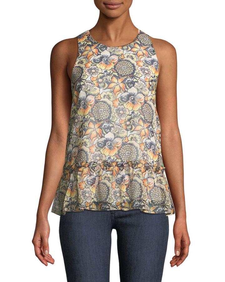 Bayard Floral Peplum Tank