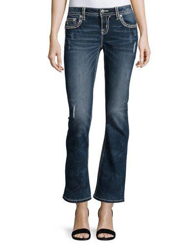 Mid-rise Boot-cut Jeans, Blue