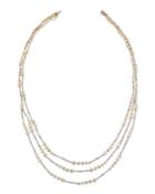18k White Gold Fancy Yellow & White Diamond Layered Necklace