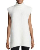 Turtleneck 3gg Mink-cashmere Vest, White