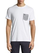 Men's Floral Printed-pocket T-shirt