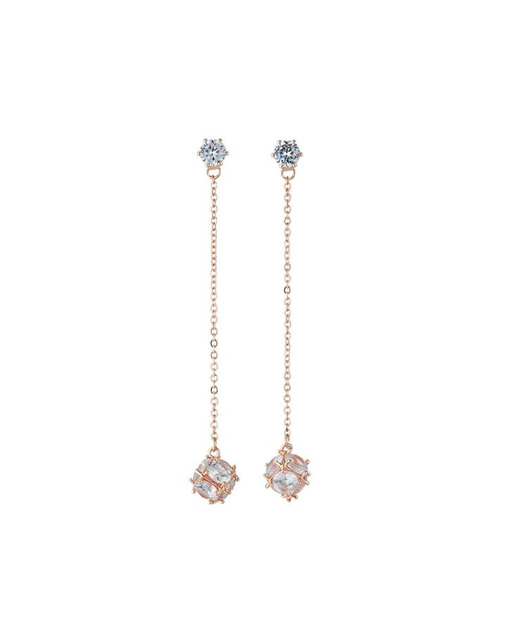 Long Linear Cubic Zirconia Earrings