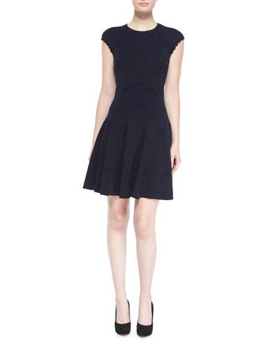 Flower Lace Jacquard Drop-waist Dress