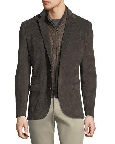 Micro-corduroy Bib Blazer