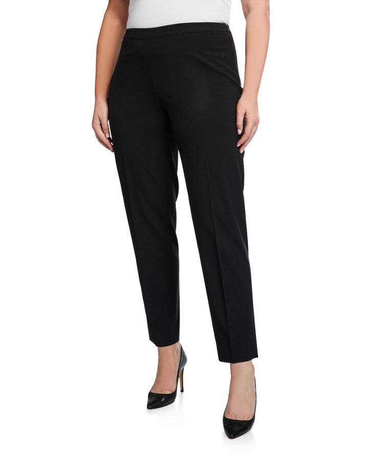 Plus Size Bleeker Wool Stretch Straight-leg Pants