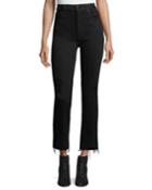 Leah High-waist Straight-leg Jeans W/ Raw Hem