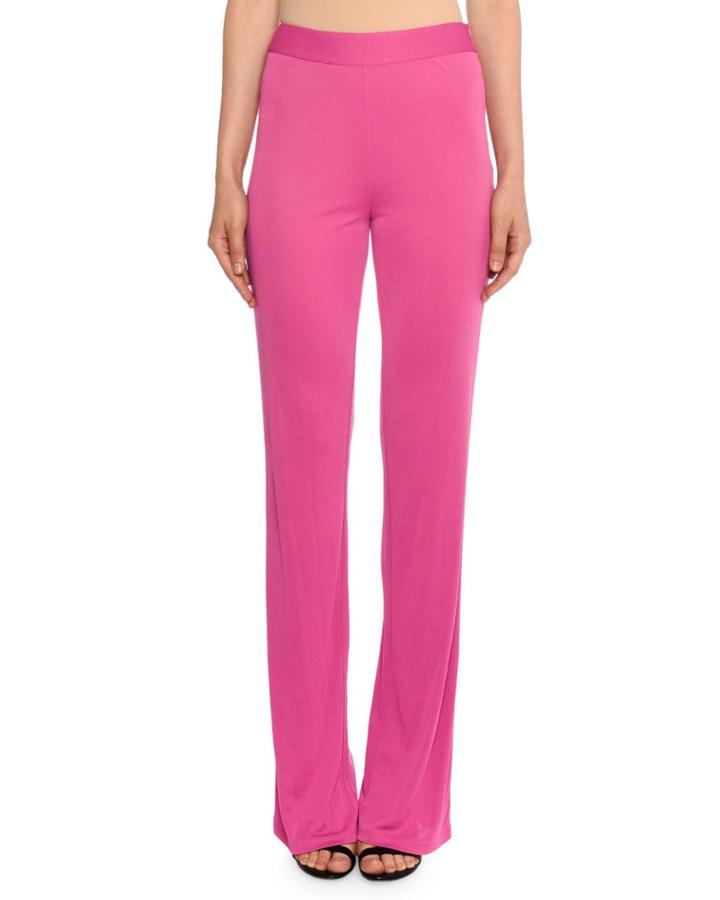 Elastic-waist Straight-leg Pants