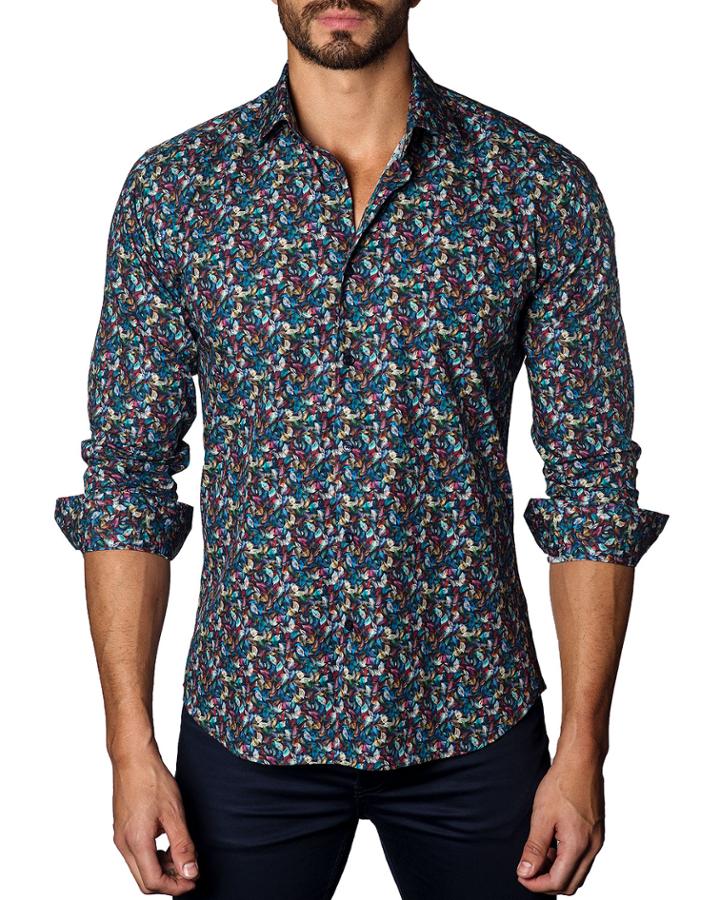 Men's Semi-fitted Petal-print