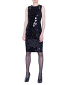 Animal-print Sequined Jersey Dress
