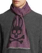 Psycho Bunny Mccloud Reversible Large-bunny Check Scarf, Tickle,