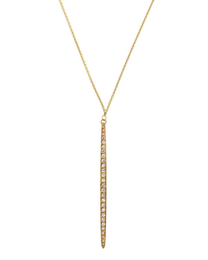 Whisper Diamond Pave Stick Pendant Necklace