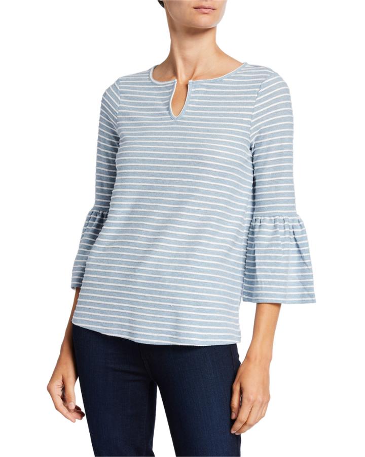 Striped Bell-sleeve Top