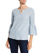 Striped Bell-sleeve Top